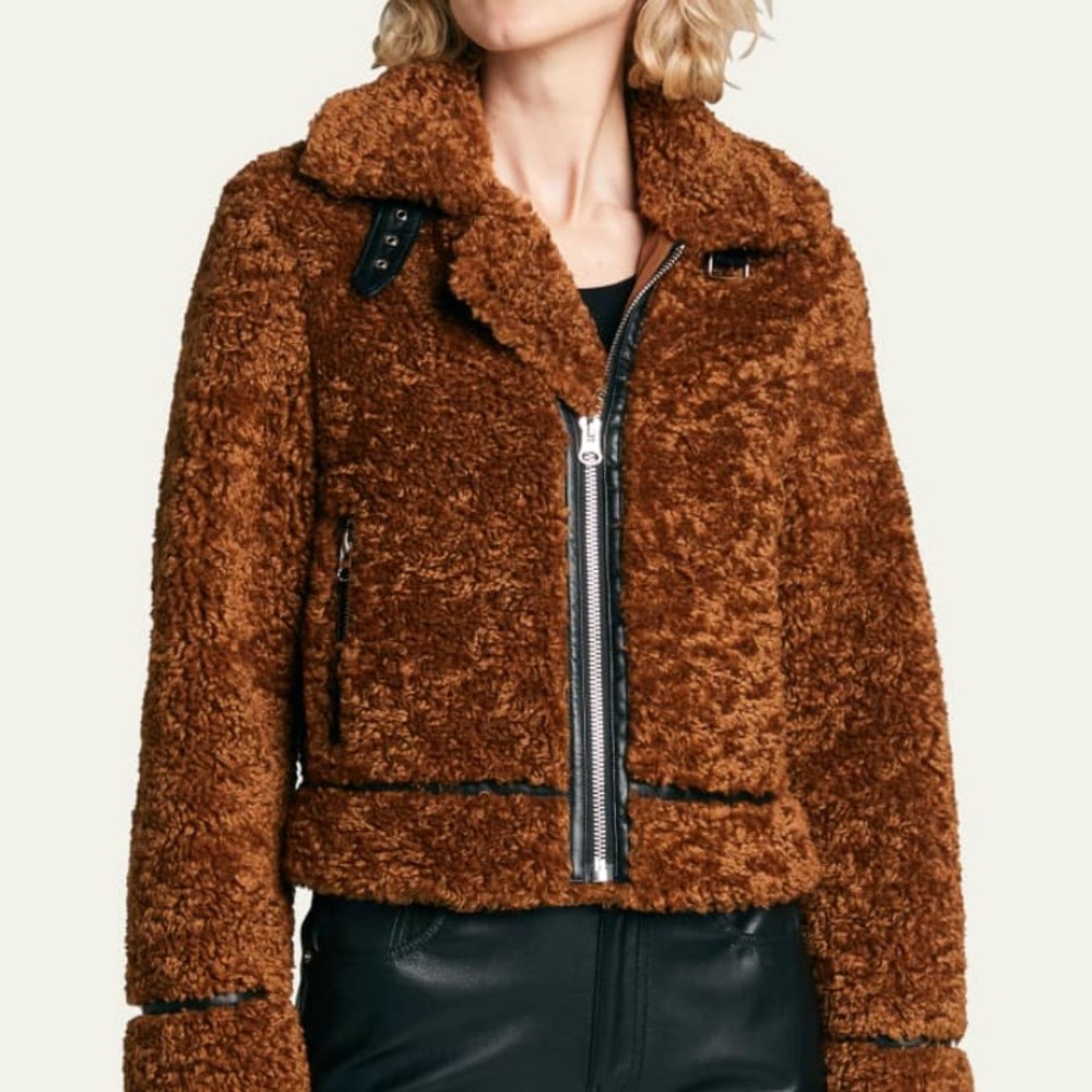 Stand Studio ‘Audrey’ Teddy Jacket. Brown. Worn Once. Sold out online!